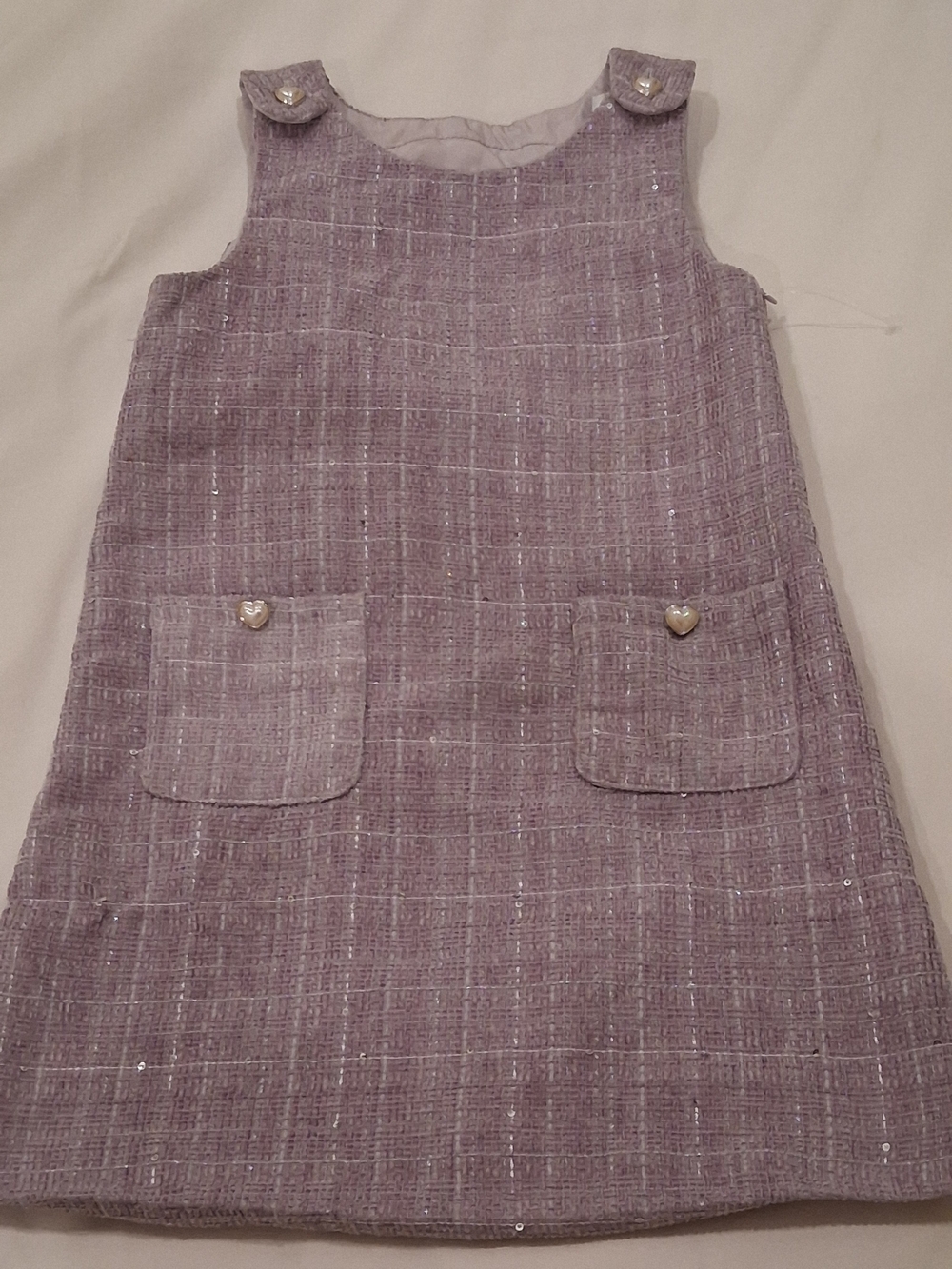 Cute Lavender and silver,tweed girl's dress size 5